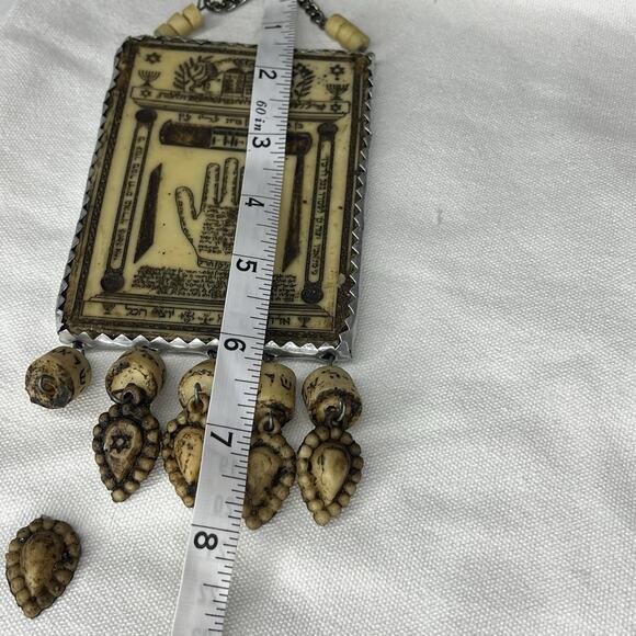Vintage Judaica Hebrew Kabbalistic Hand Writing on Hand Hanging Amulet Kabbalah - Picture 6 of 8